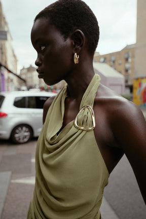 Knot-Detail Halter Top