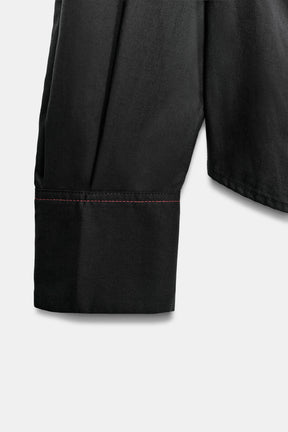 Pleated Poplin Shirt