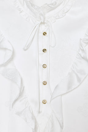 JACQUARD SATIN BLOUSE