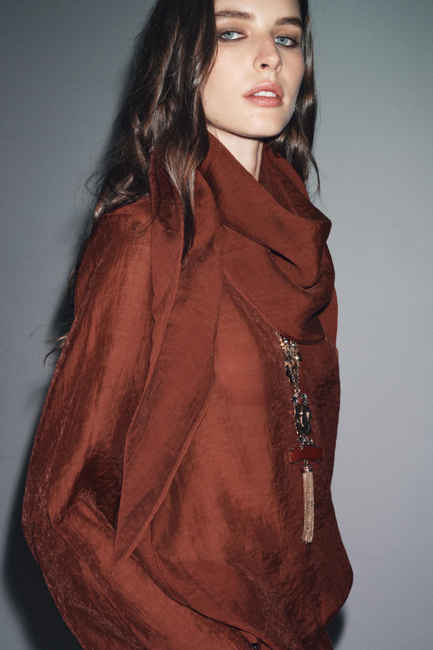 Flowing Blouse with Scarf