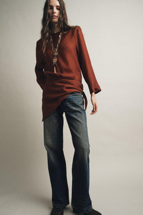 Flowing Blouse with Scarf