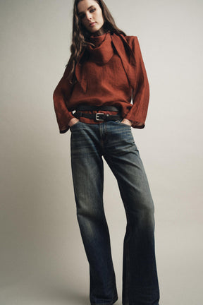 Flowing Blouse with Scarf