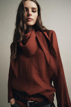 Flowing Blouse with Scarf