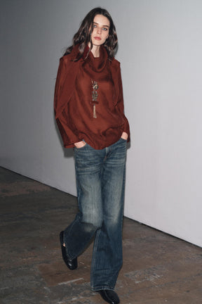 Flowing Blouse with Scarf