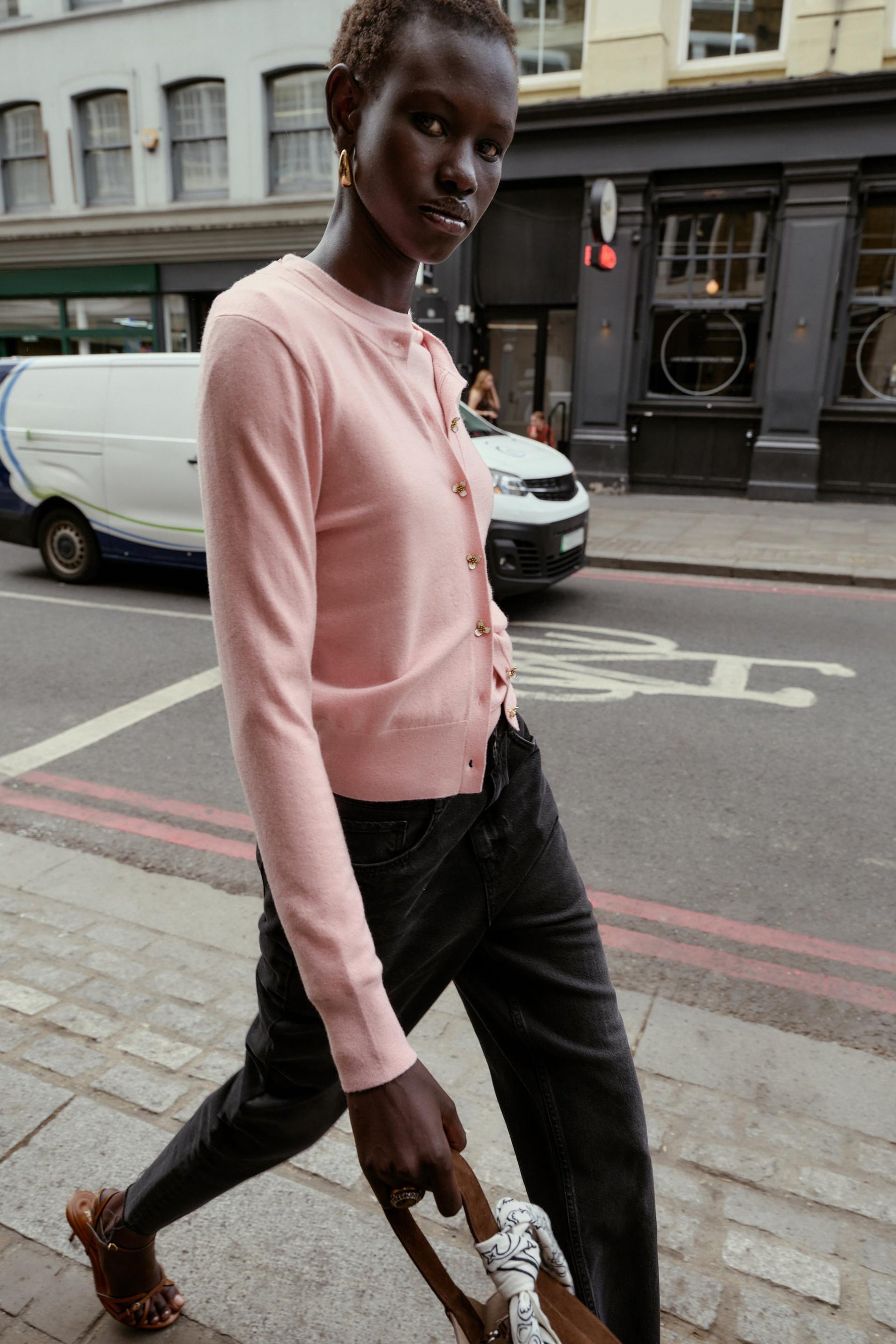 Floral-Buttoned Cardigan