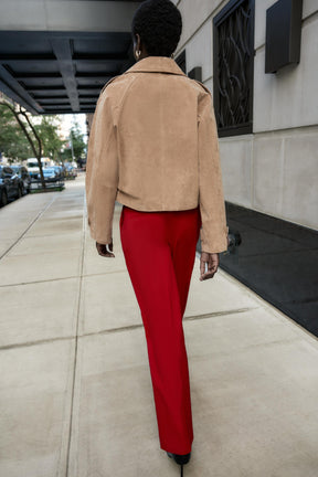 Straight-leg trousers with belt