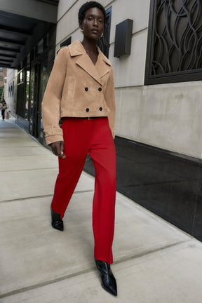 Straight-leg trousers with belt