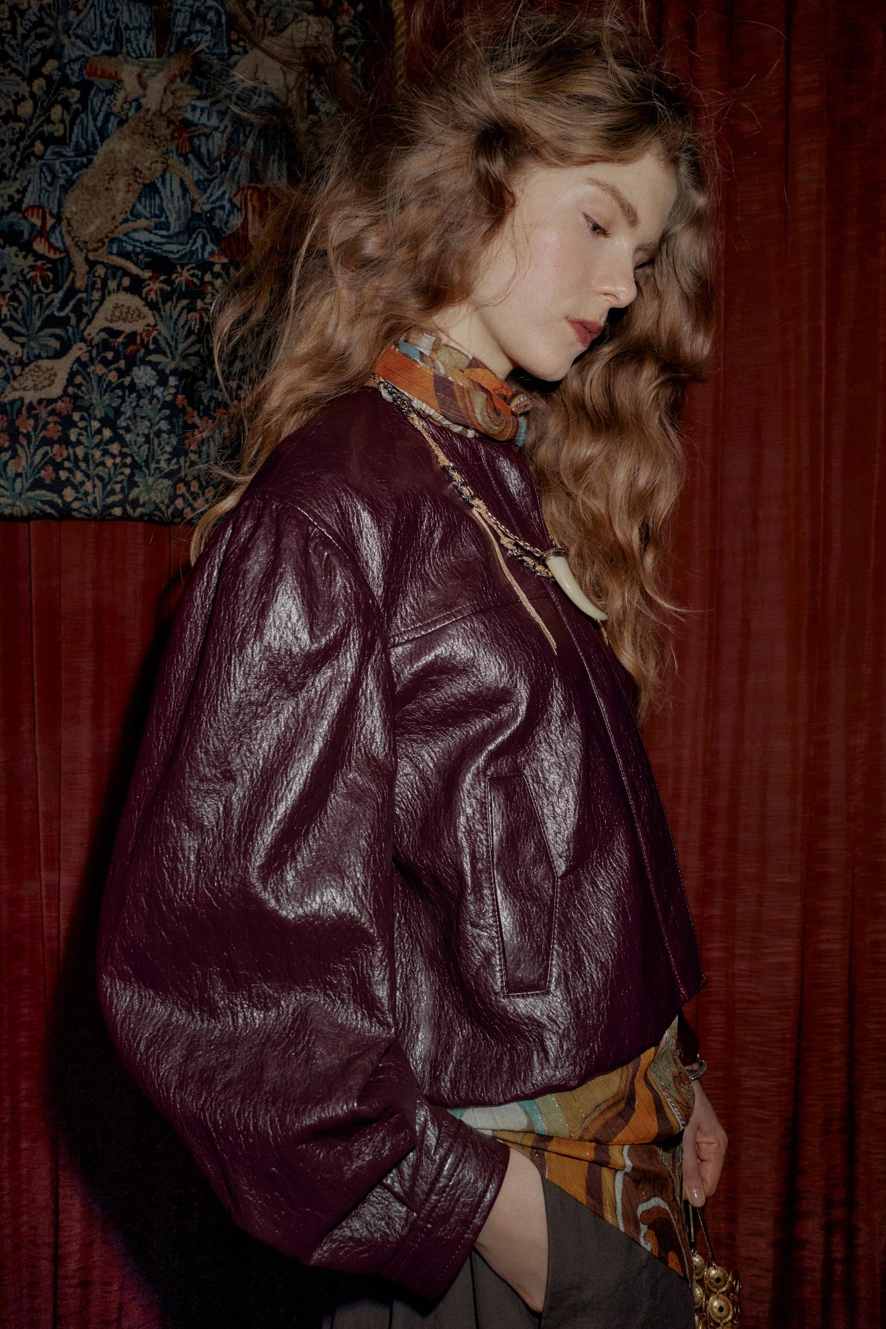 Faux Leather Bomber Jacket