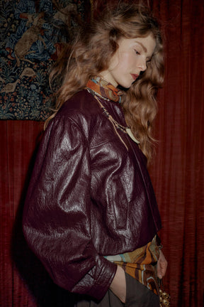 FAUX LEATHER BALLOON BOMBER JACKET - Image 3