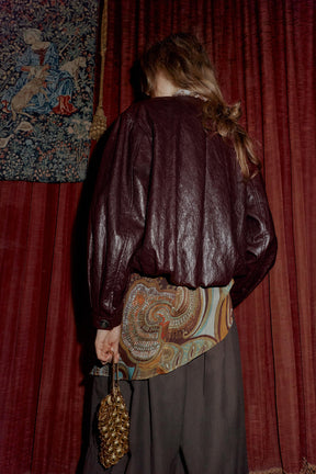 Faux Leather Bomber Jacket