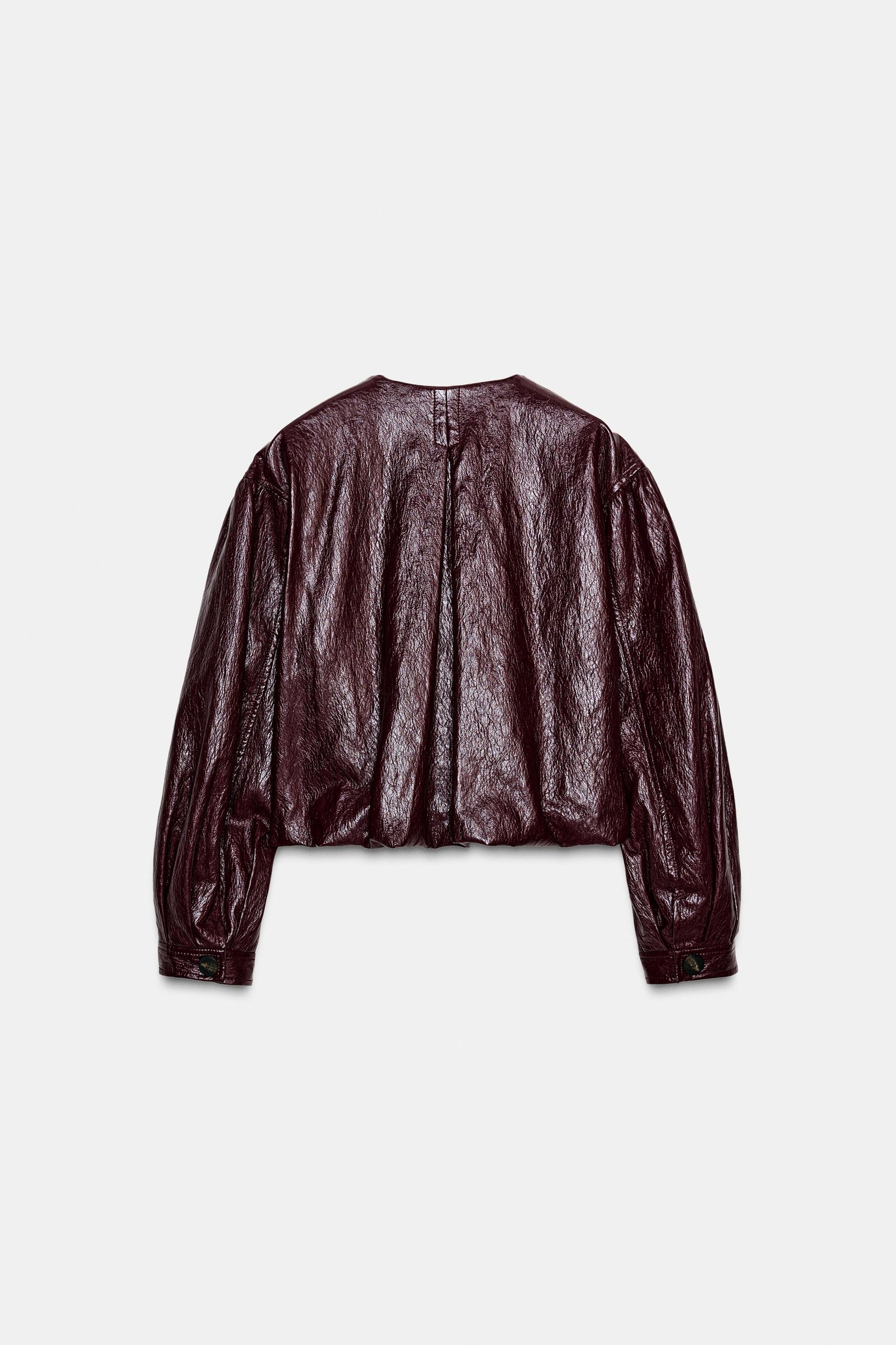 Faux Leather Bomber Jacket