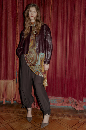 Faux Leather Bomber Jacket