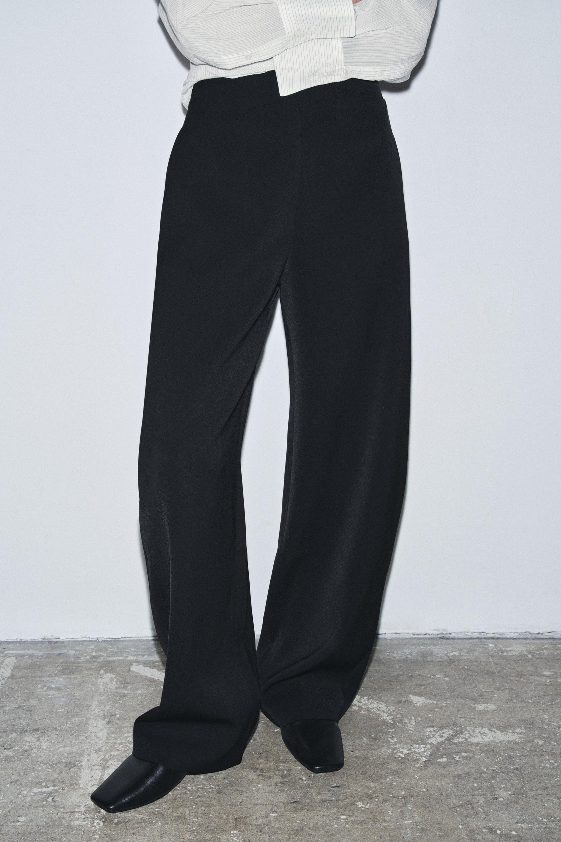 High-Waist Zippered Trousers