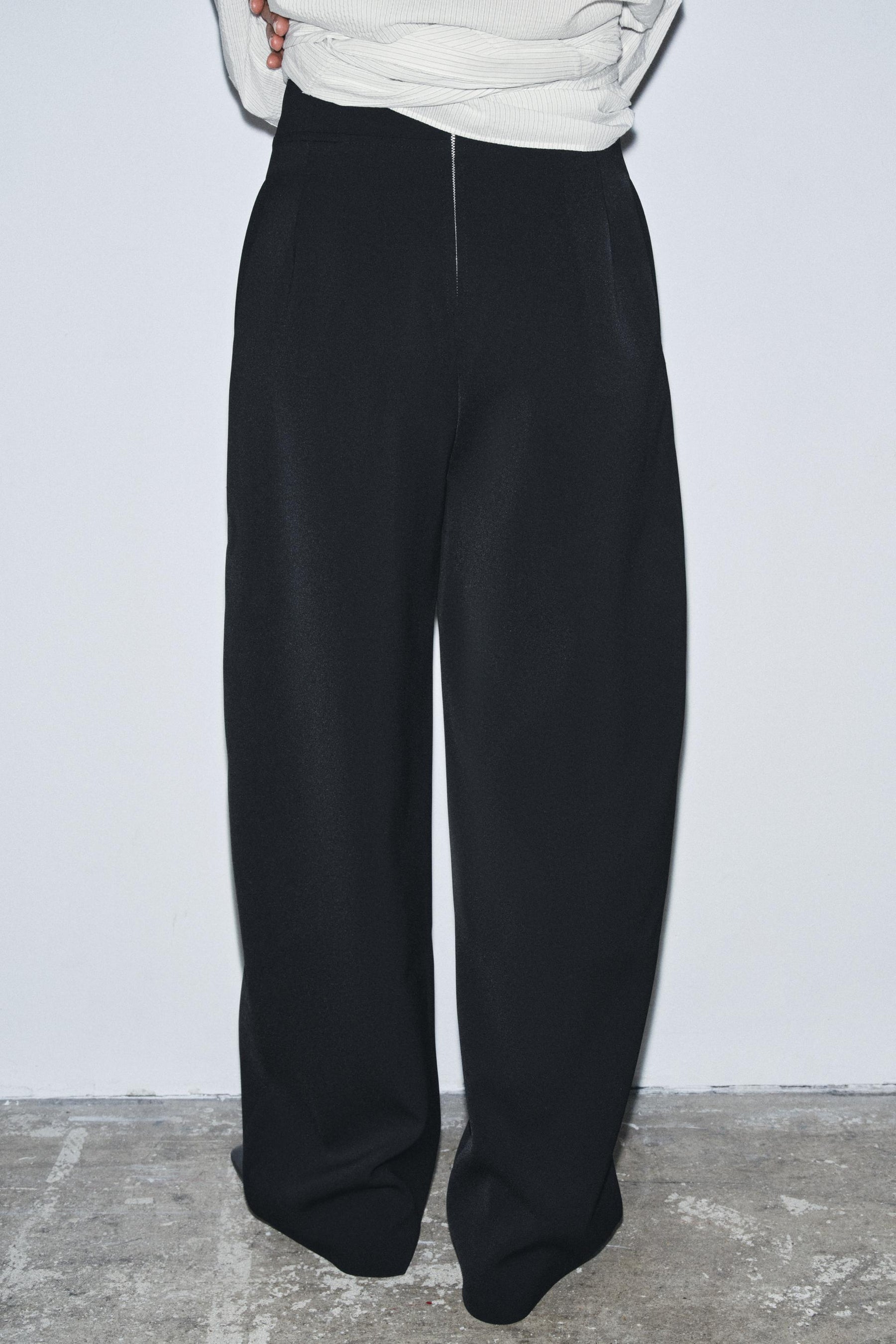 High-Waist Zippered Trousers