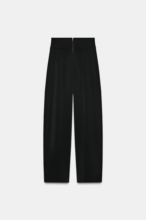 High-Waist Zippered Trousers