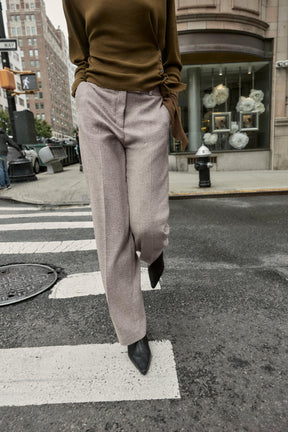 STRAIGHT-LEG TEXTURED TROUSERS
