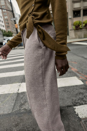 STRAIGHT-LEG TEXTURED TROUSERS