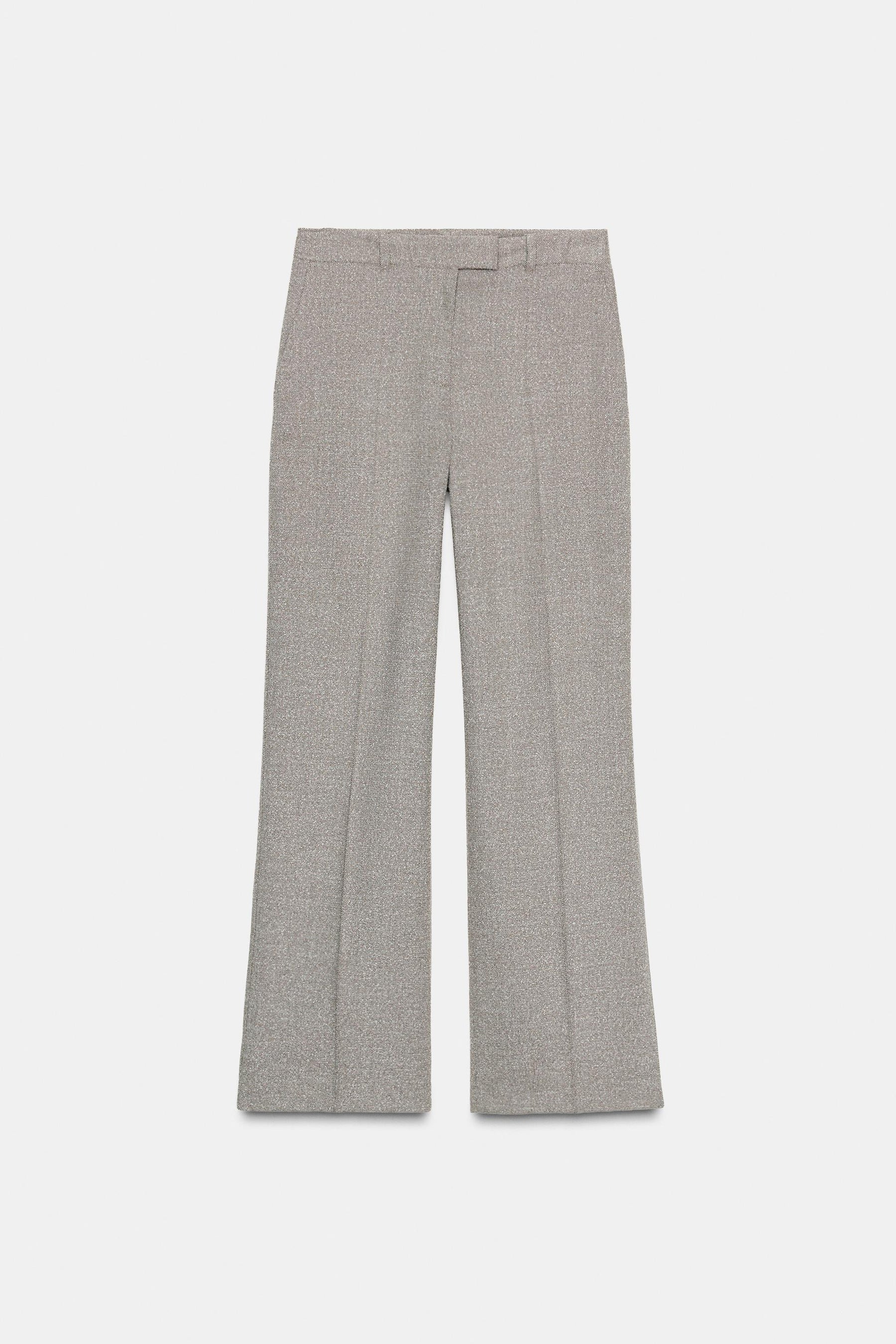 STRAIGHT-LEG TEXTURED TROUSERS