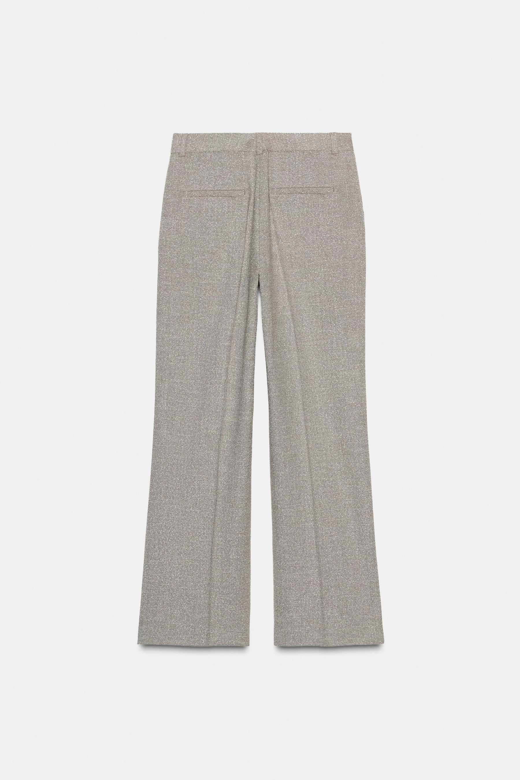 STRAIGHT-LEG TEXTURED TROUSERS
