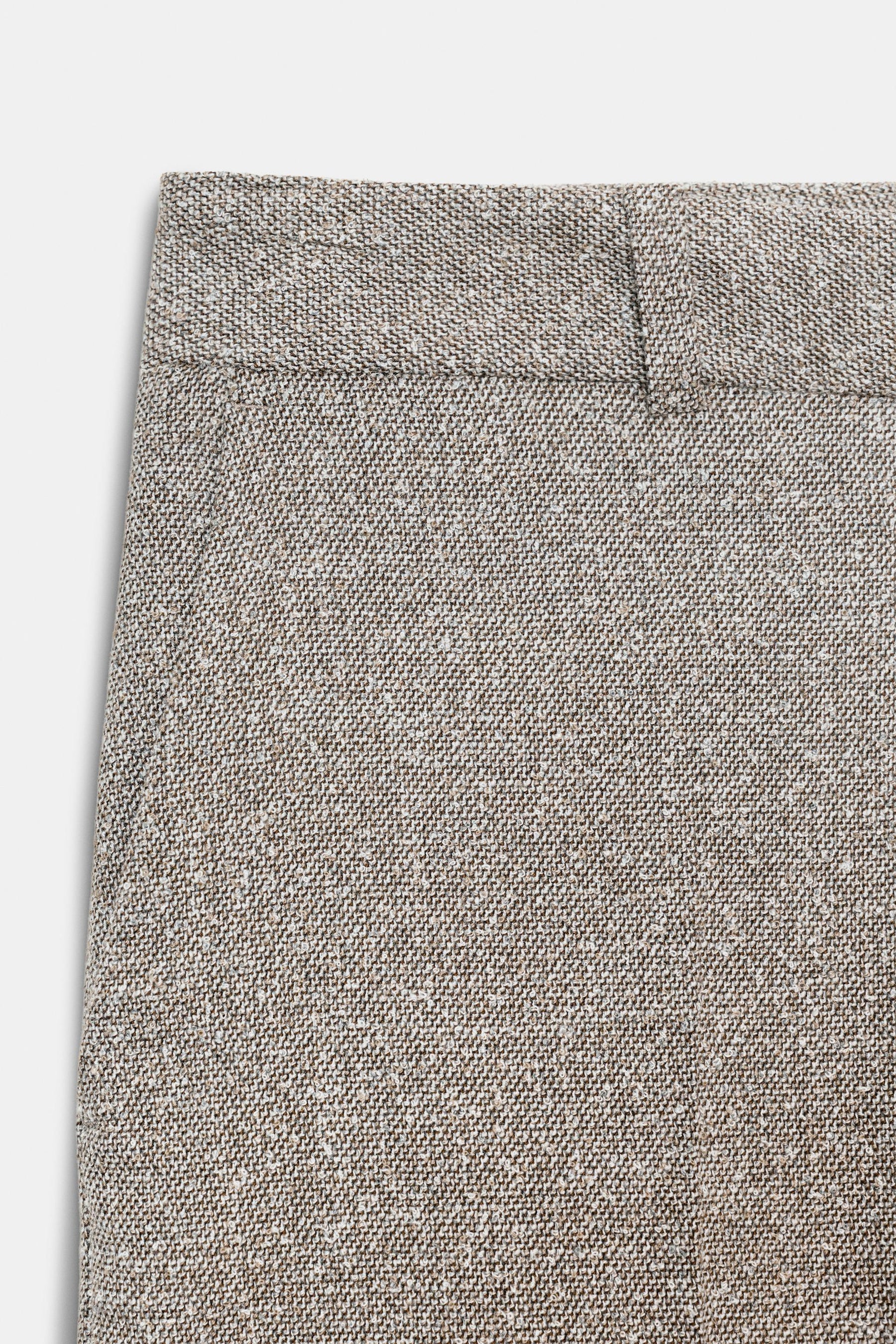 STRAIGHT-LEG TEXTURED TROUSERS