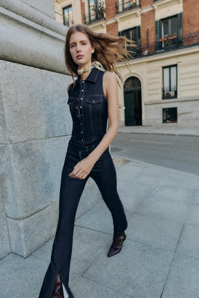 Fitted Denim Bodysuit