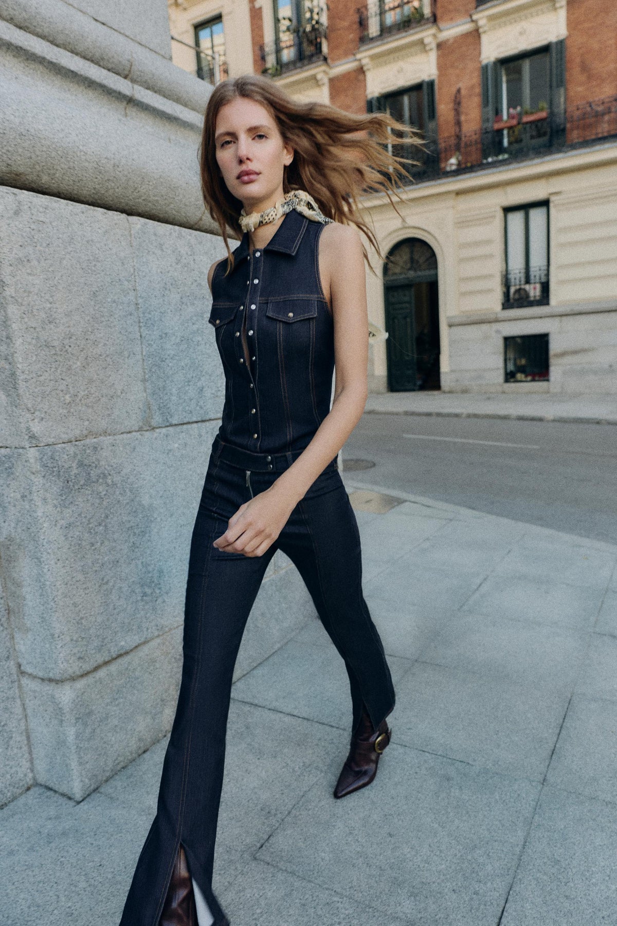 FITTED DENIM BODYSUIT