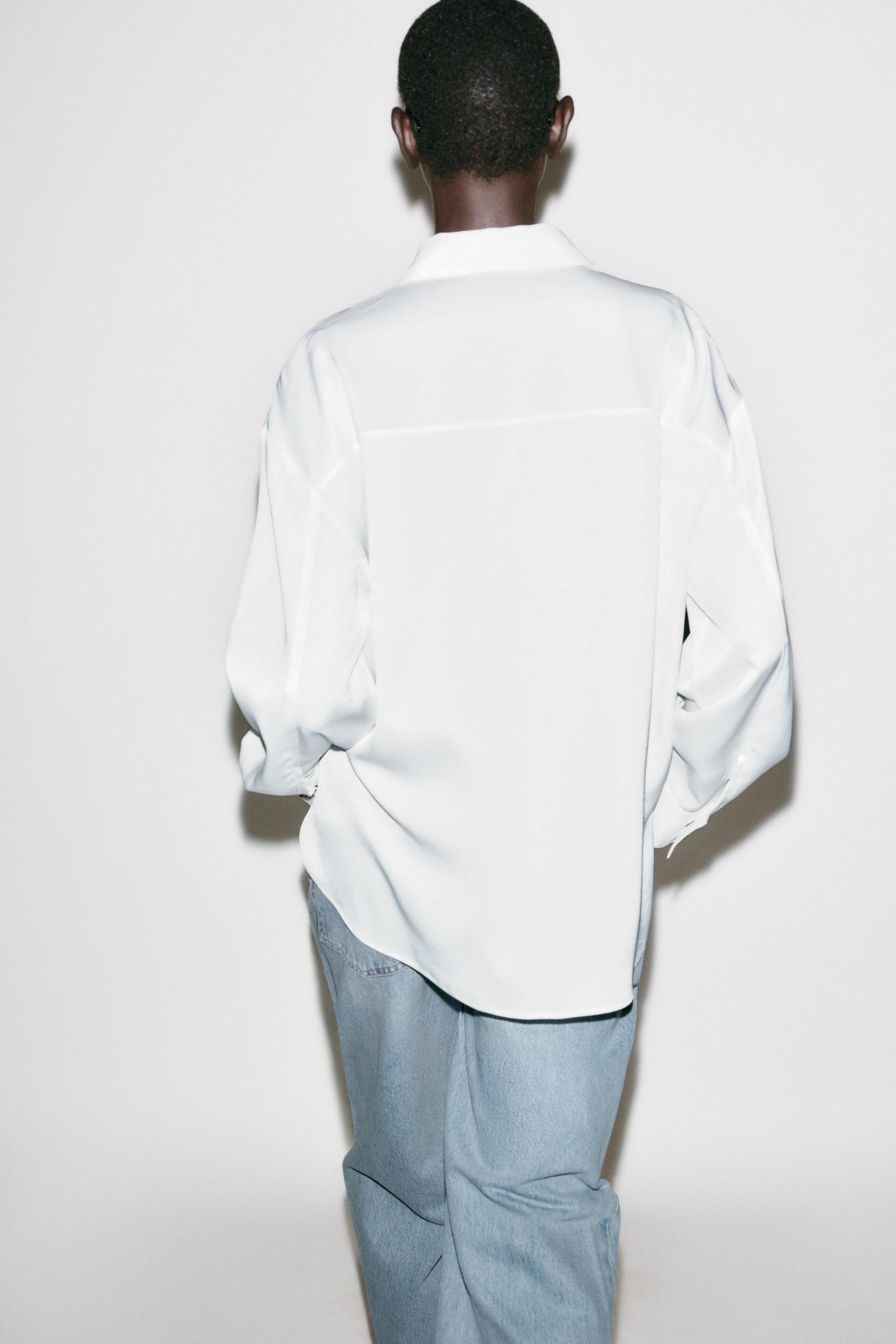 SATIN CONTRAST BUTTON SHIRT