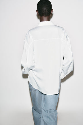 SATIN CONTRAST BUTTON SHIRT