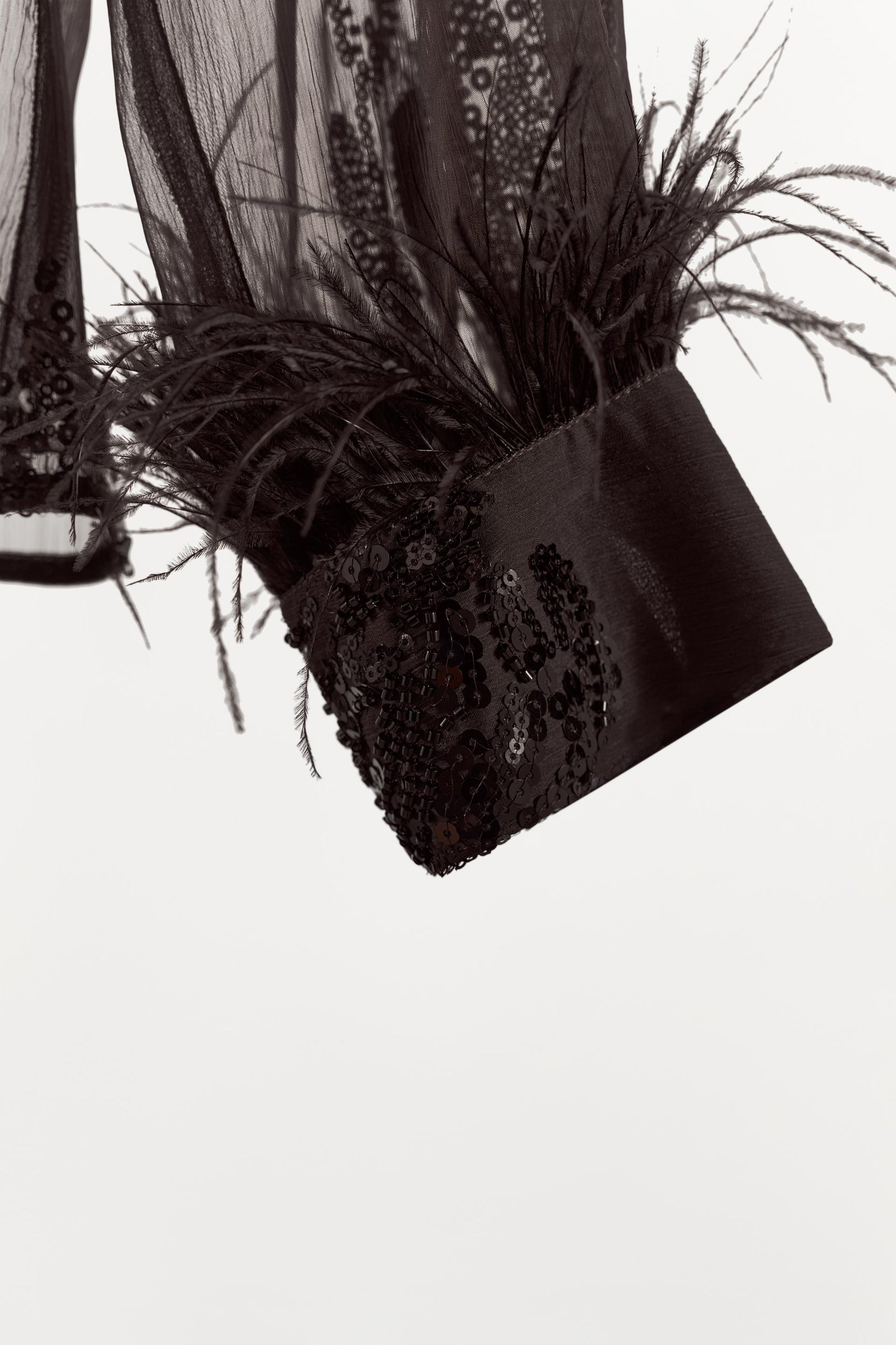 SEQUIN FEATHER BLOUSE