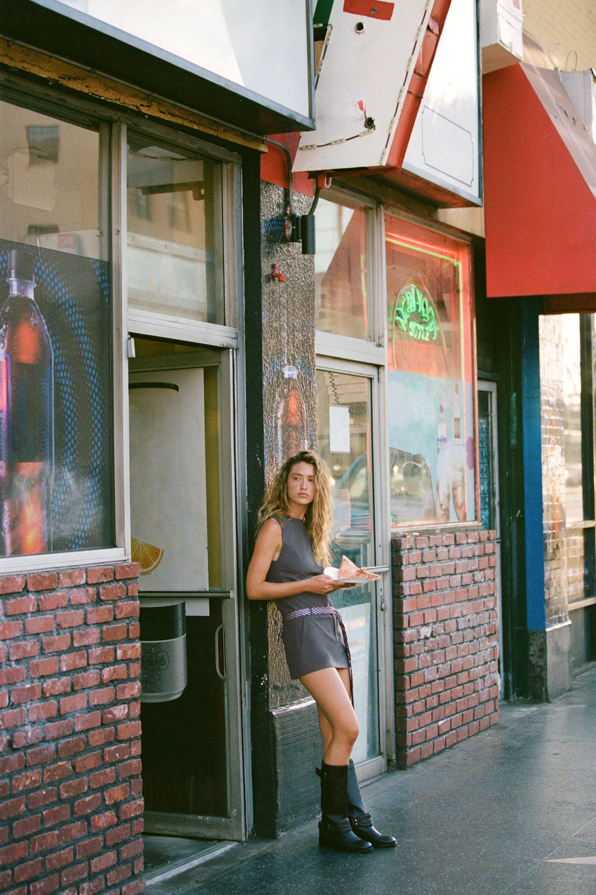 Tie-Belt Short Dress