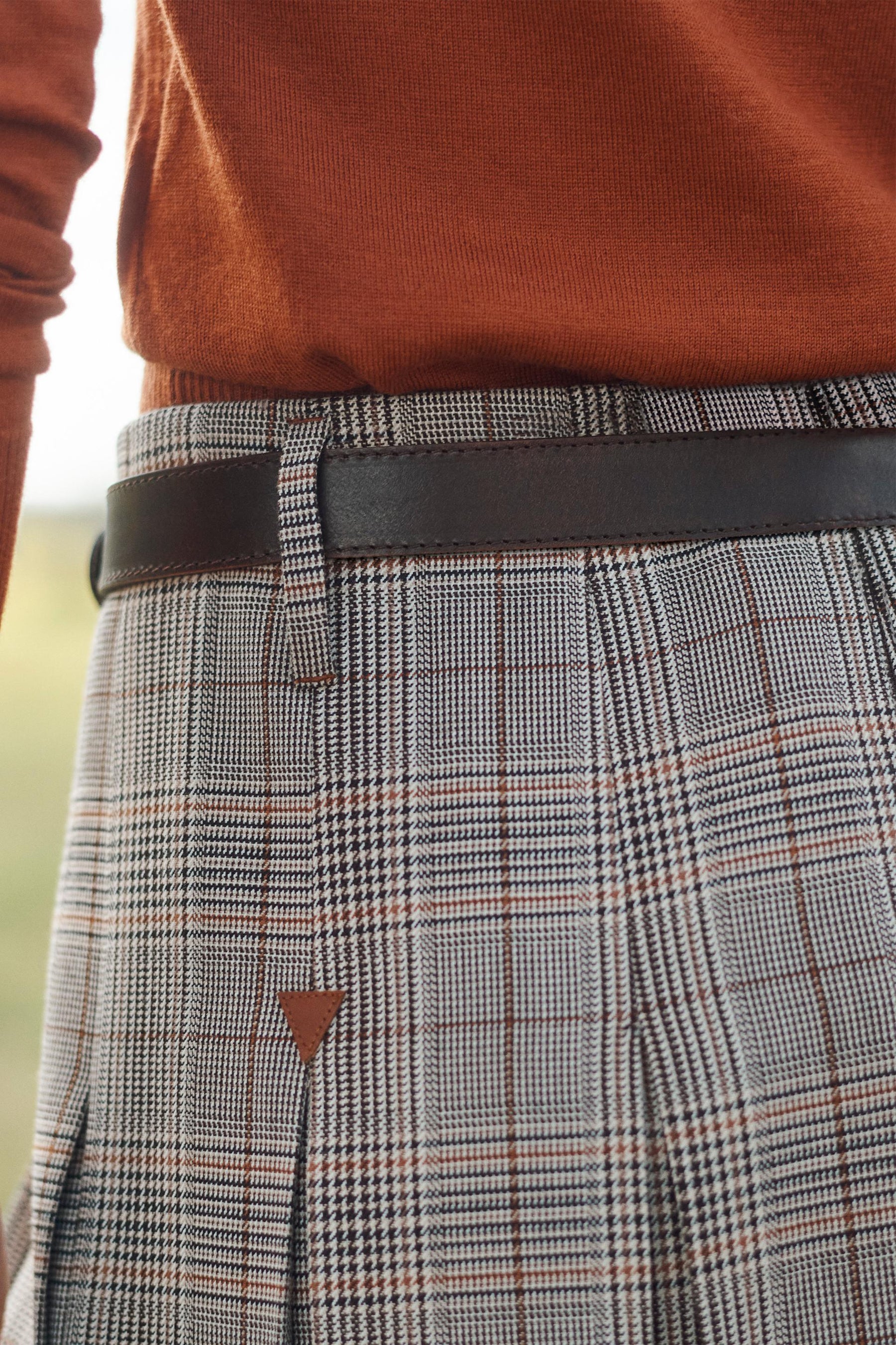 CHECK BOX PLEAT SKIRT