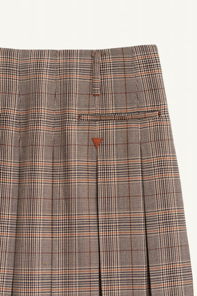 CHECK BOX PLEAT SKIRT