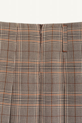 CHECK BOX PLEAT SKIRT
