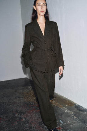 Herringbone Darted Trousers