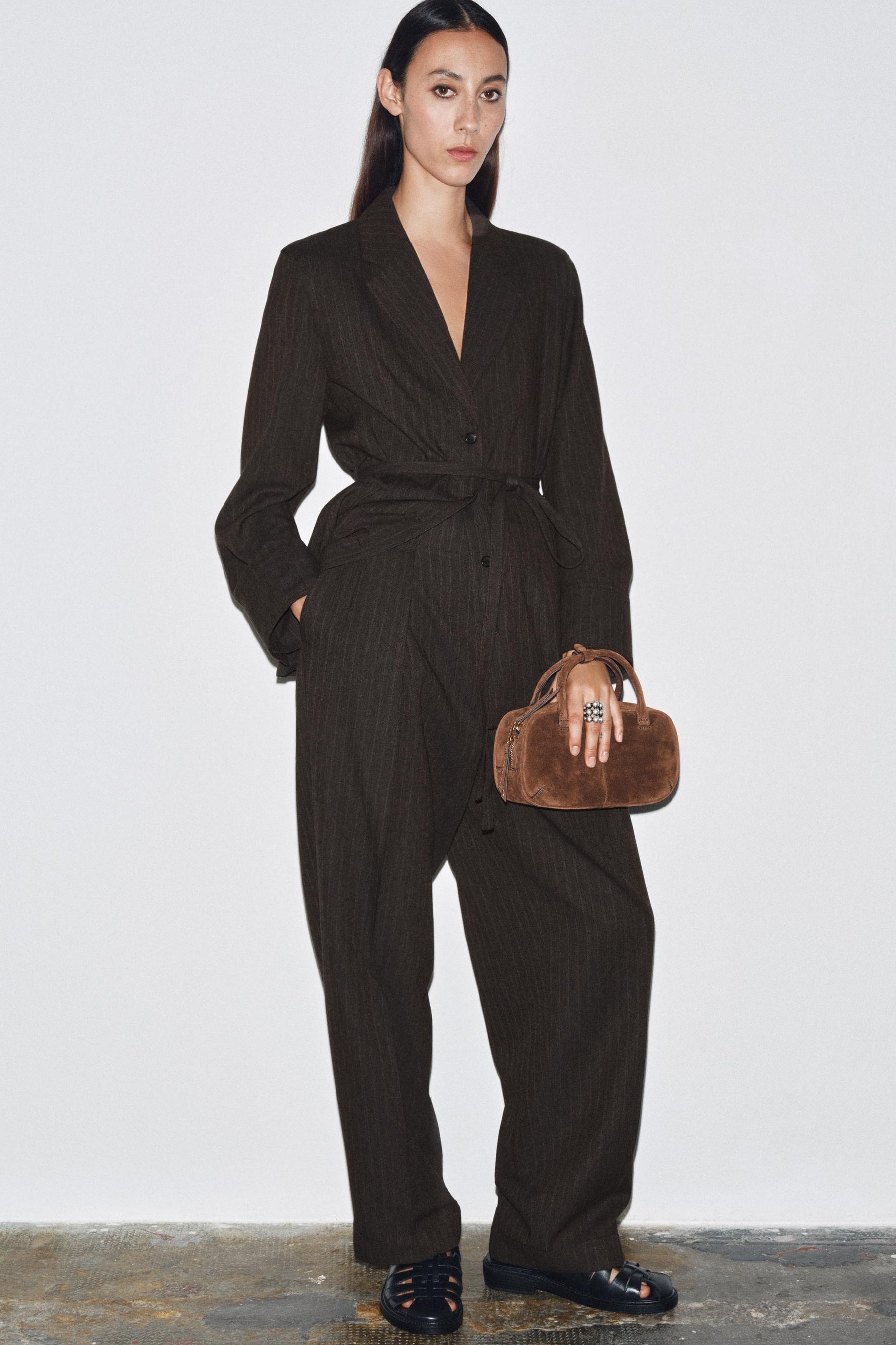 Herringbone Darted Trousers