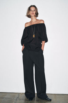 Off-the-shoulder knit top