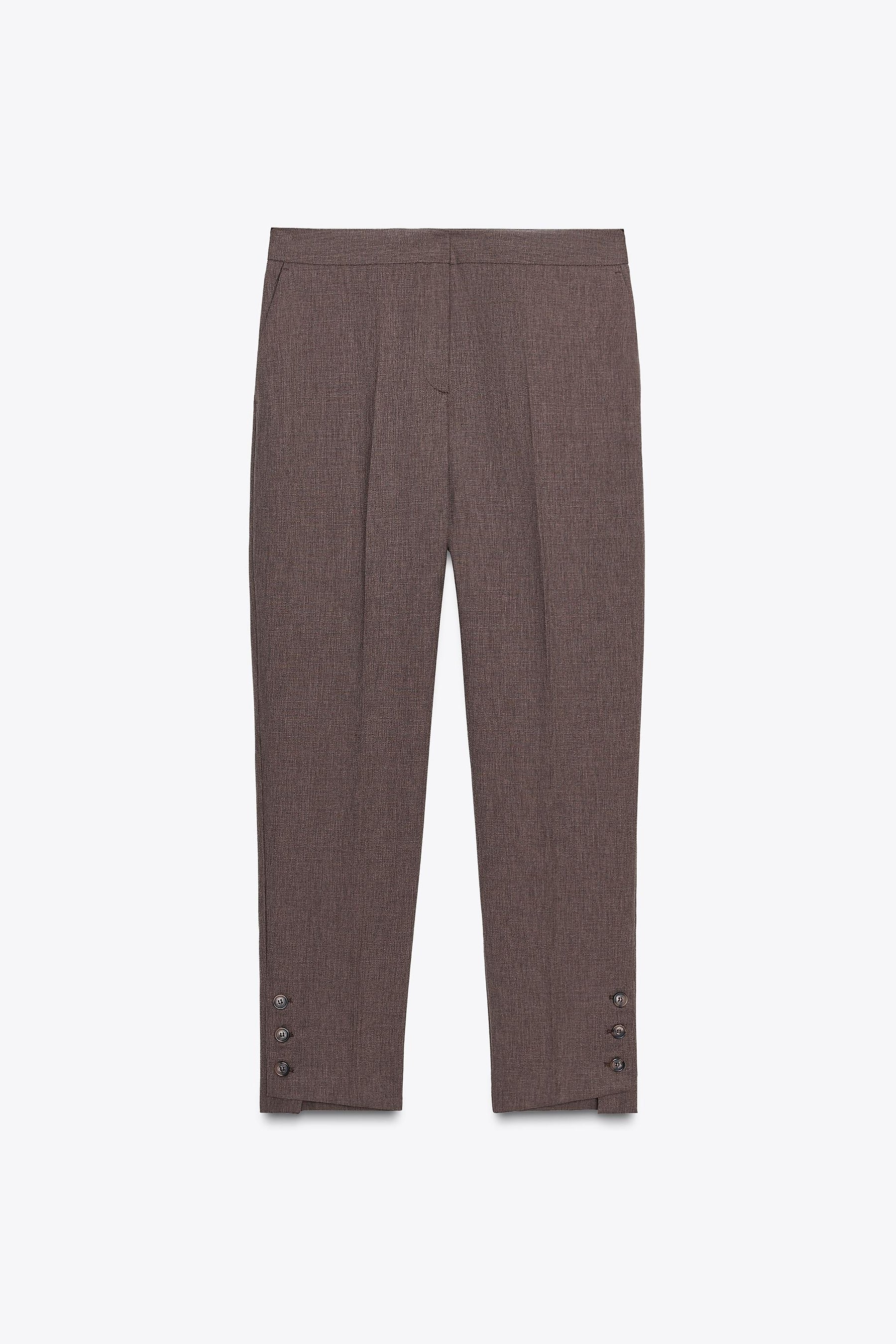 Buttoned Hem Trousers