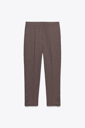 Buttoned Hem Trousers