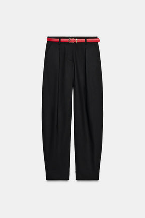STRAIGHT-LEG TROUSERS WITH BELT