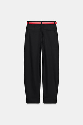 STRAIGHT-LEG TROUSERS WITH BELT