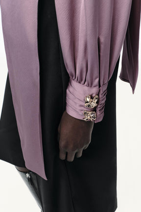 Satin Bow-Accent Shirt