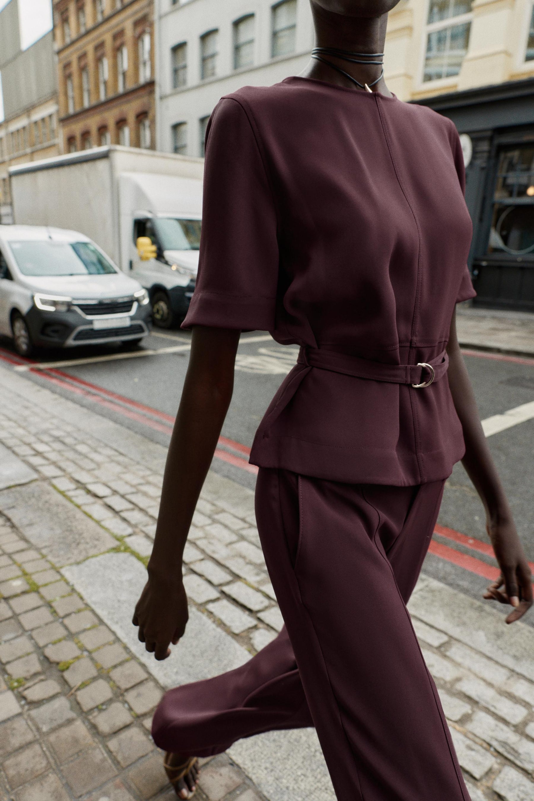 Belted Short Sleeve Top