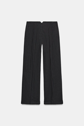 Striped Darted Trousers