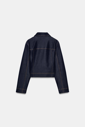 CONTRAST TOPSTITCHING JACKET