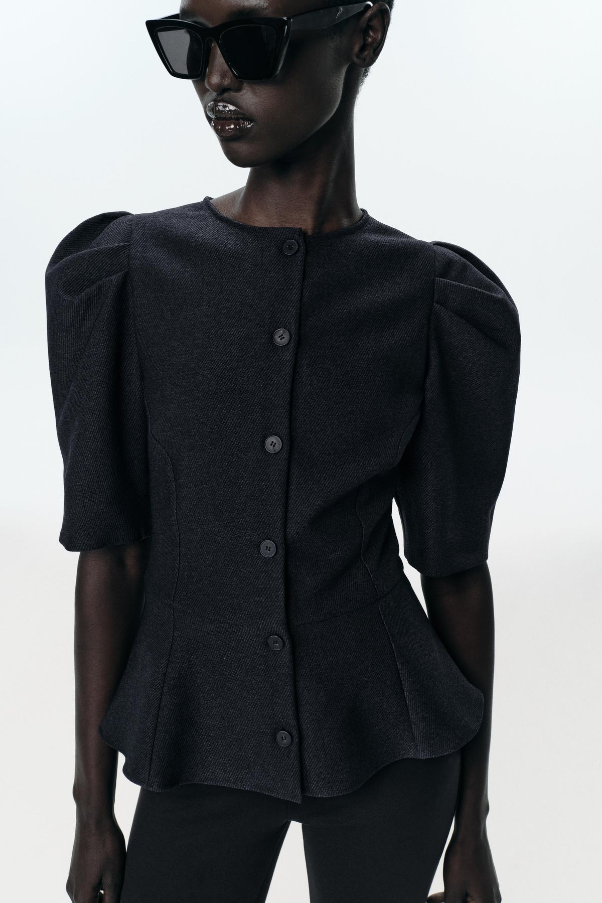 Puff Sleeve Peplum Top