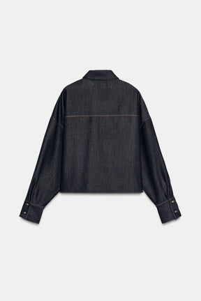 Oversized Shirt Contrast Stitching