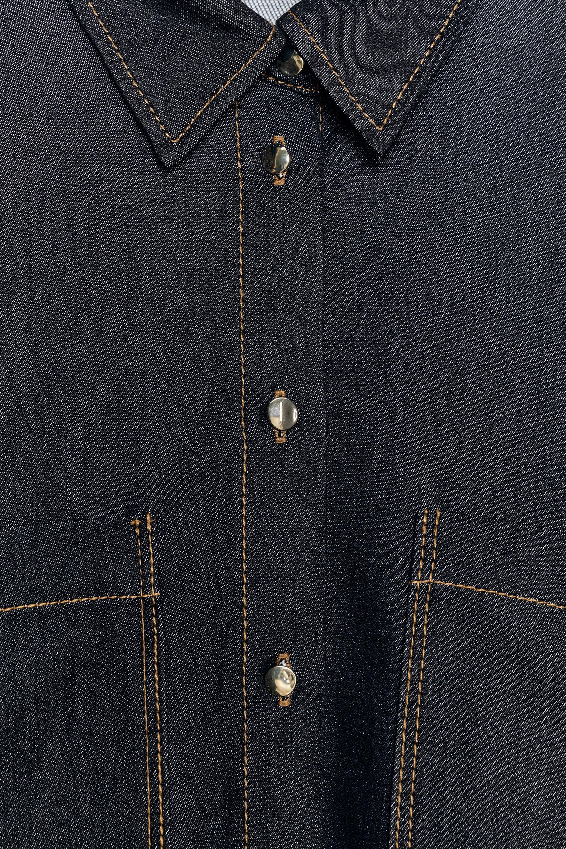 Oversized Shirt Contrast Stitching