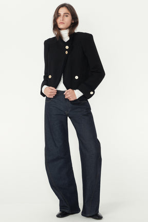 Cropped Buttoned Fashion Jacket