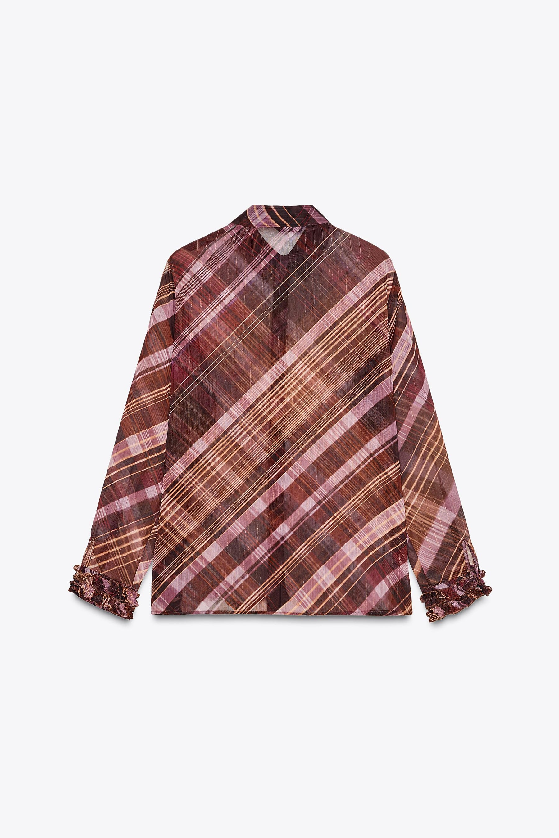 Semi-sheer check blouse