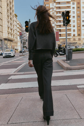 CONTRAST SEAM TROUSERS